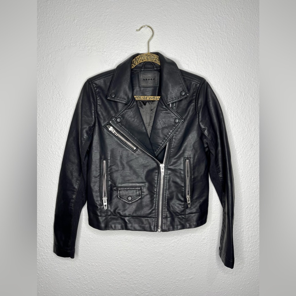 Blank NYC Black Faux Leather Moto Jacket